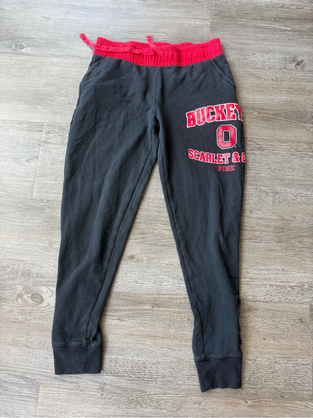 Victoria’s Secret PINK Ohio State Buckeyes Joggers Size Small Black OSU Pants!